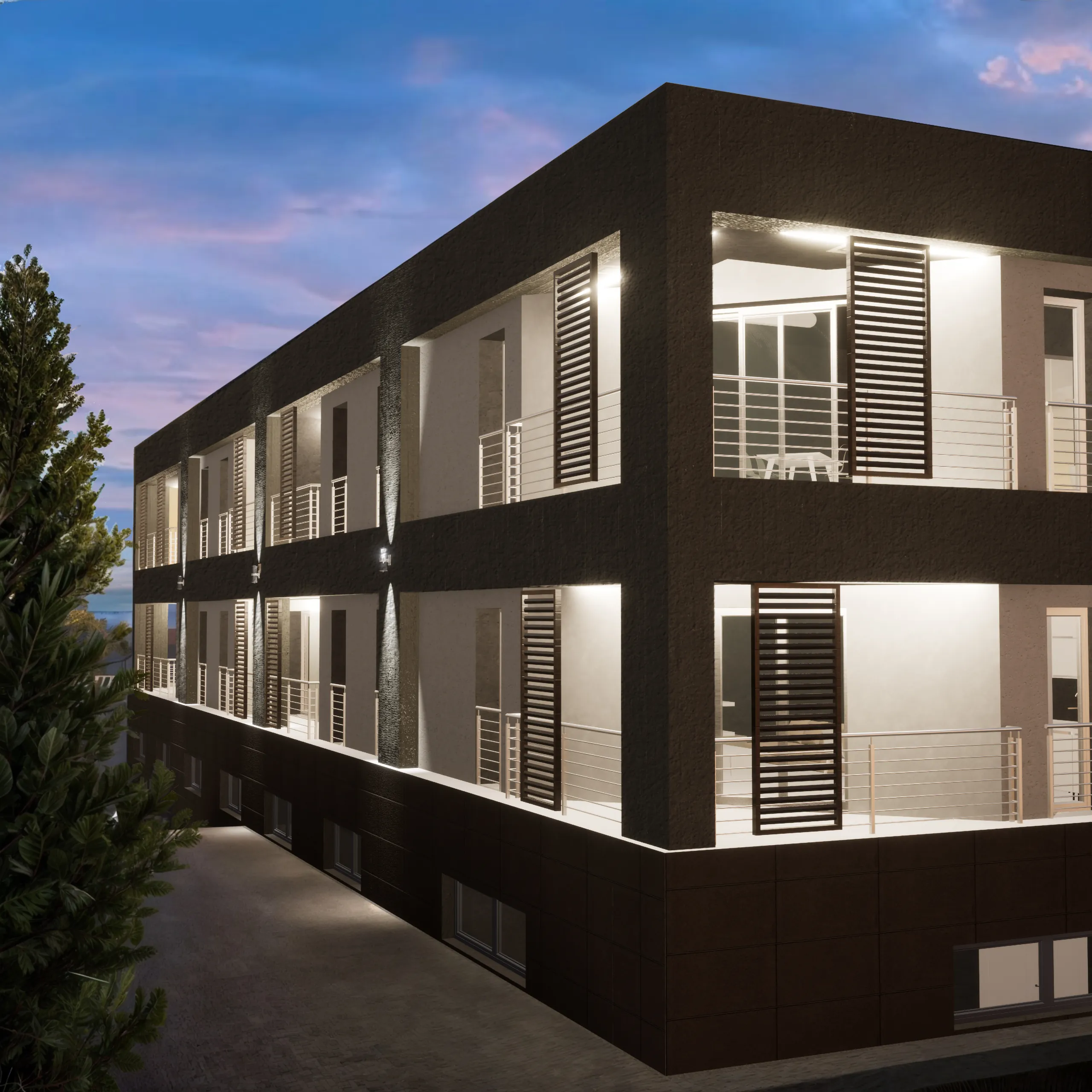 Domus Magna Grecia illuminata di sera
